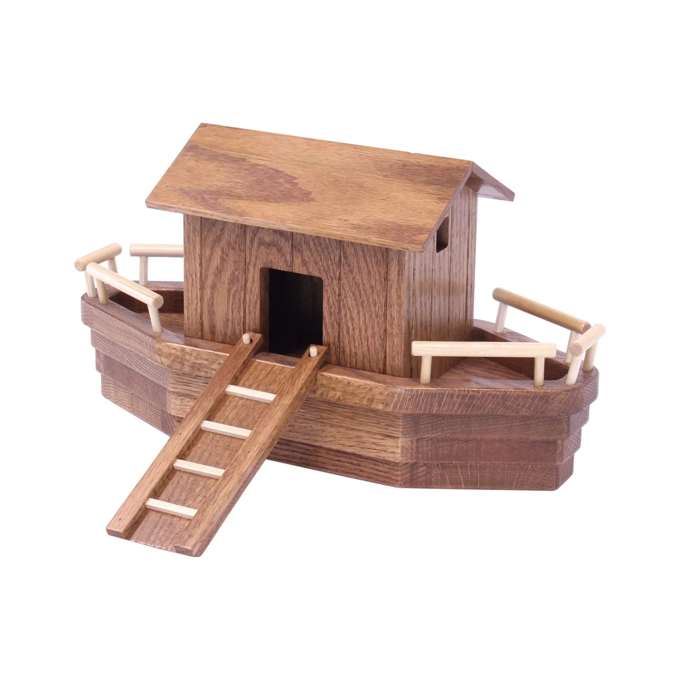 Noah's Ark Wooden Playset with 13 Animals, Removable Roof and Ramp - BIG FRENCHIES