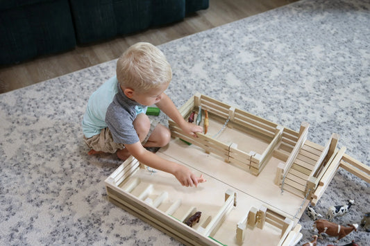 Amish-Made Wooden Folding Stock Yard Farm Toy, Unfinished - BIG FRENCHIES
