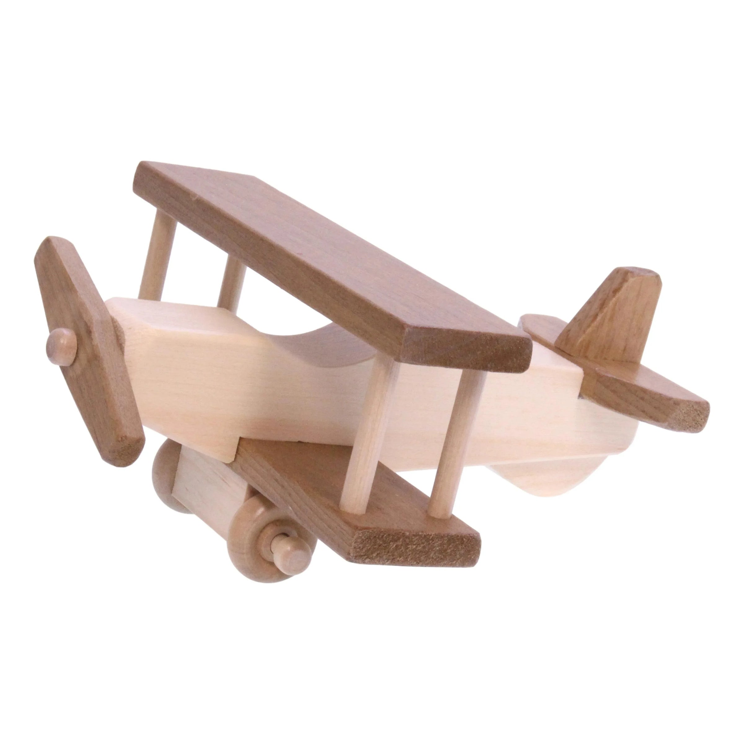 Wooden Toy Airplane With Spinning Propellor, Kid-Safe Finish - BIG FRENCHIES