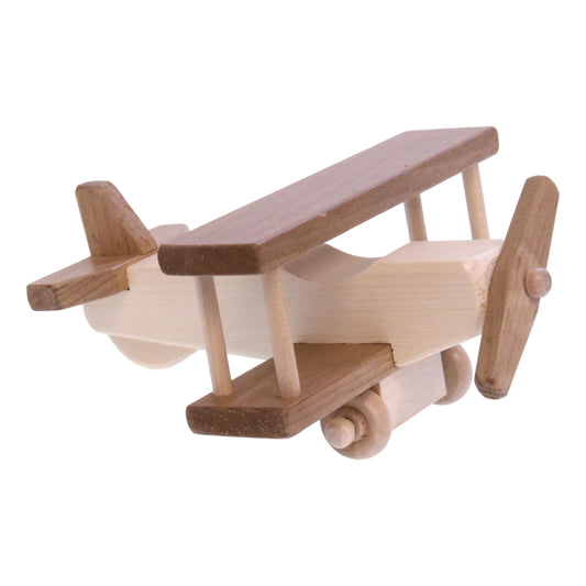 Wooden Toy Airplane With Spinning Propellor, Kid-Safe Finish - BIG FRENCHIES