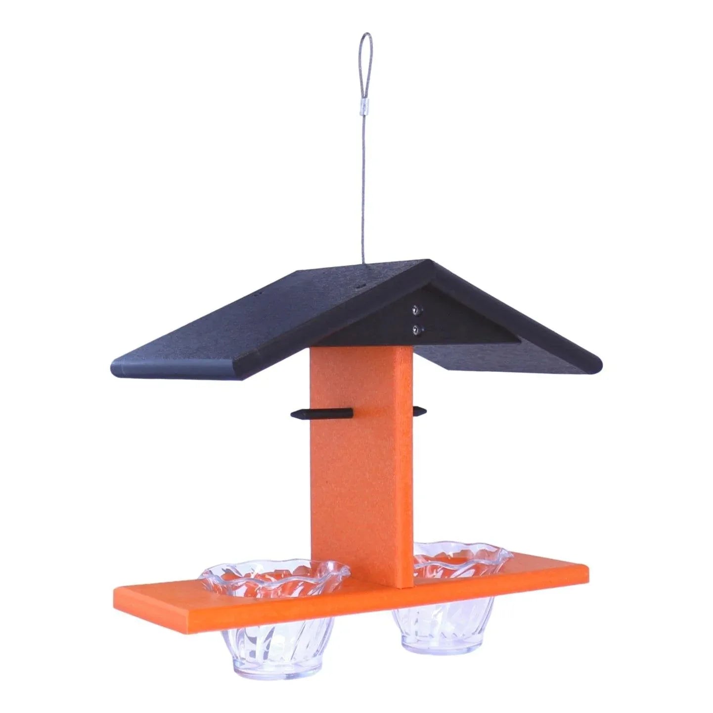 AmishToyBox.com Oriole Bird Feeder, Double-Cup Jelly Oriole Feeder with Pegs for Orange Halves - BIG FRENCHIES