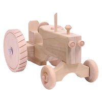 Amish-Made Wooden Toy Tractor With Hitch, Unfinished - BIG FRENCHIES