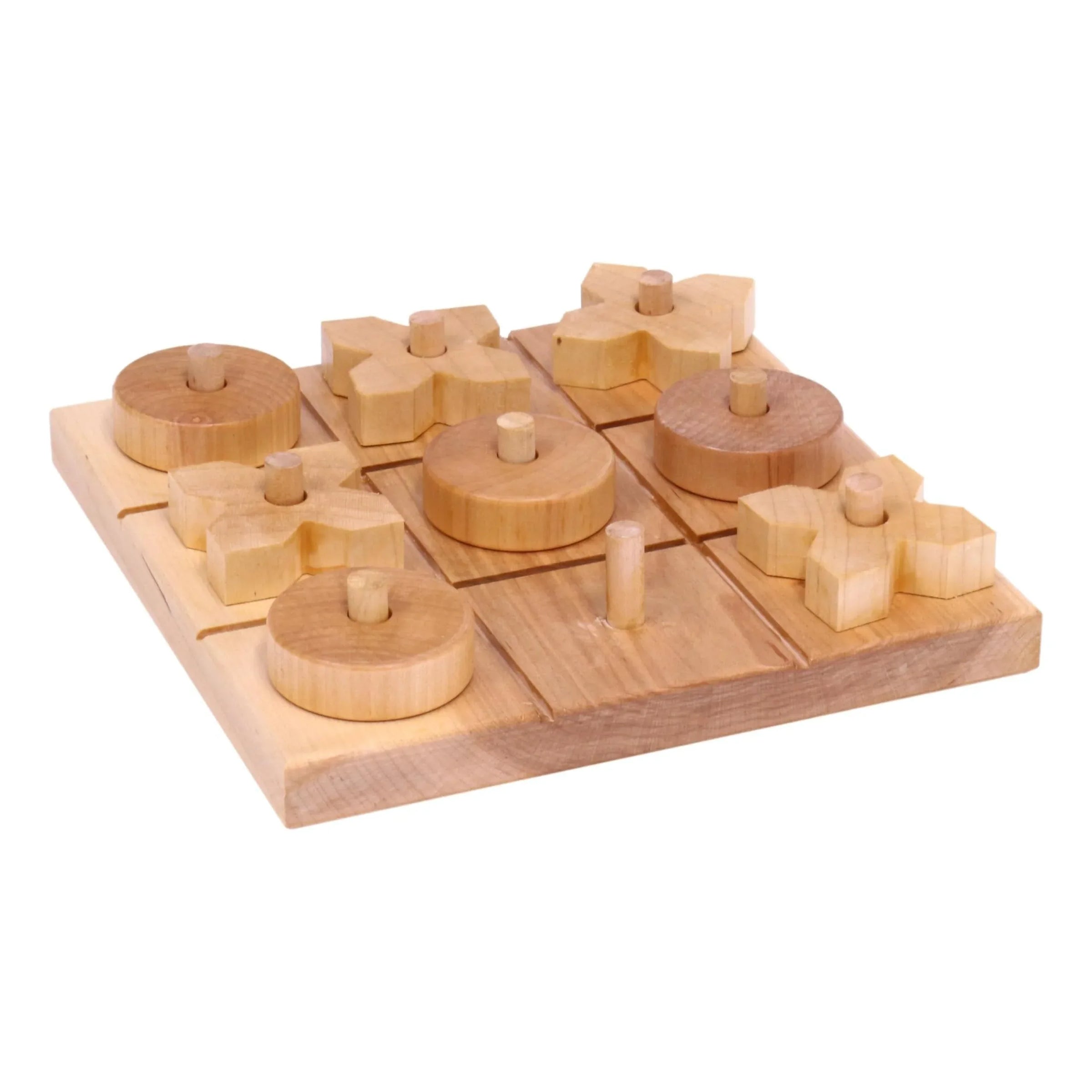 Wooden Tic Tac Toe Game With 8 Wooden X and O Game Pieces, Amish Made - BIG FRENCHIES