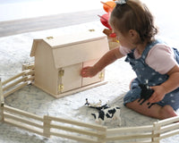 Mini Wooden Barn Toy, Hip Roof Barn Design, Amish-Made - BIG FRENCHIES