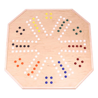 Wooden Marble Chase Board Game Set - 25" Wide Board - Double-Sided