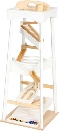 Pyramid Marble Tower Run Wooden Toy, 39" High, Marbles Included - BIG FRENCHIES