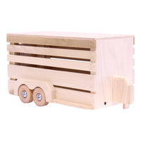 Amish-Made Wooden Horse Trailer Toy, Unfinished Wood - BIG FRENCHIES