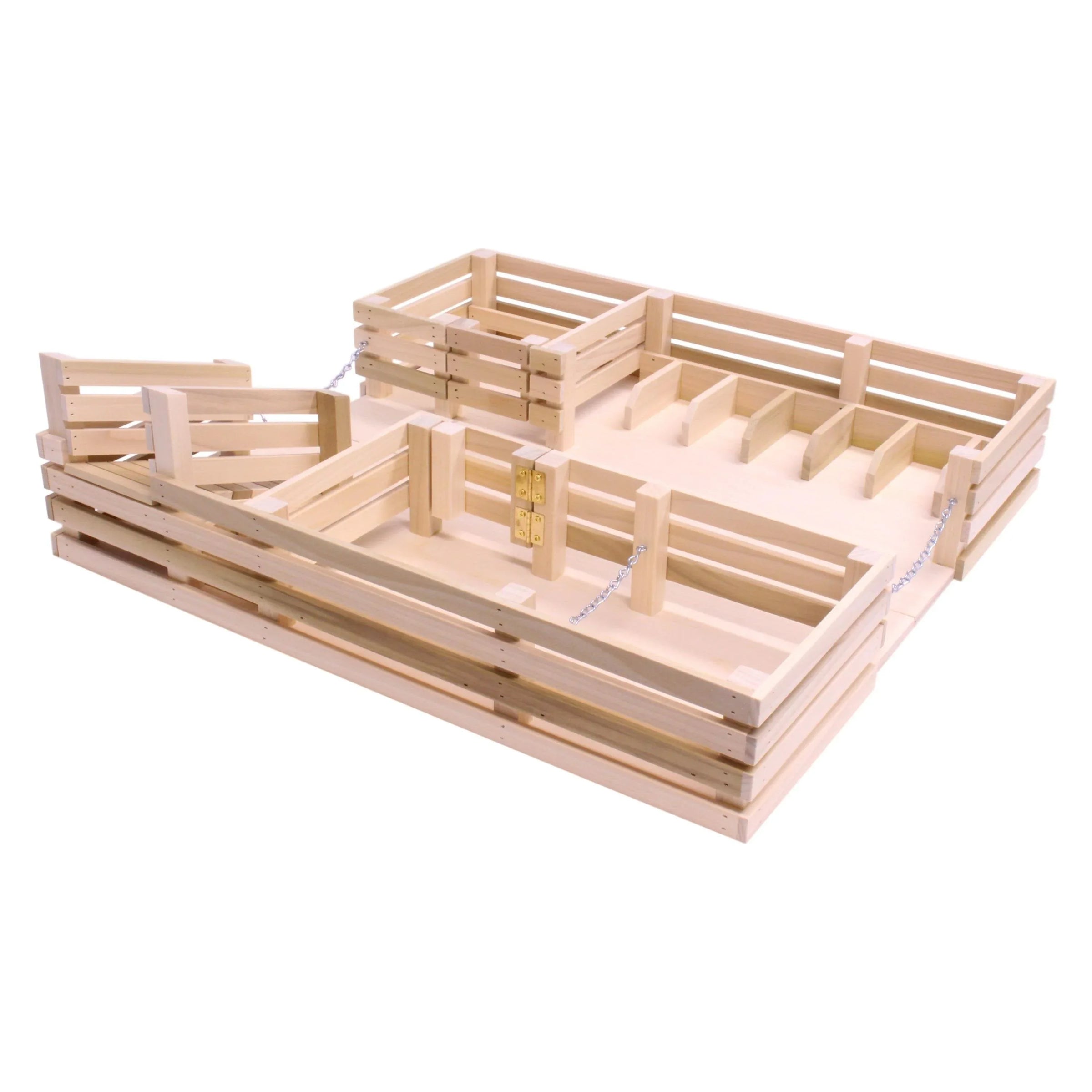 Amish-Made Wooden Folding Stock Yard Farm Toy, Unfinished - BIG FRENCHIES