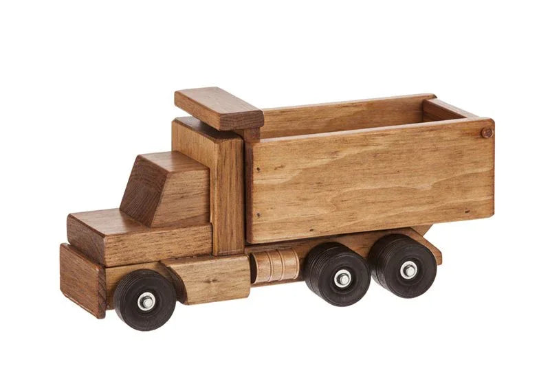 Amish-Made Wooden Toy Dump Truck, Kid-Safe Finish - BIG FRENCHIES