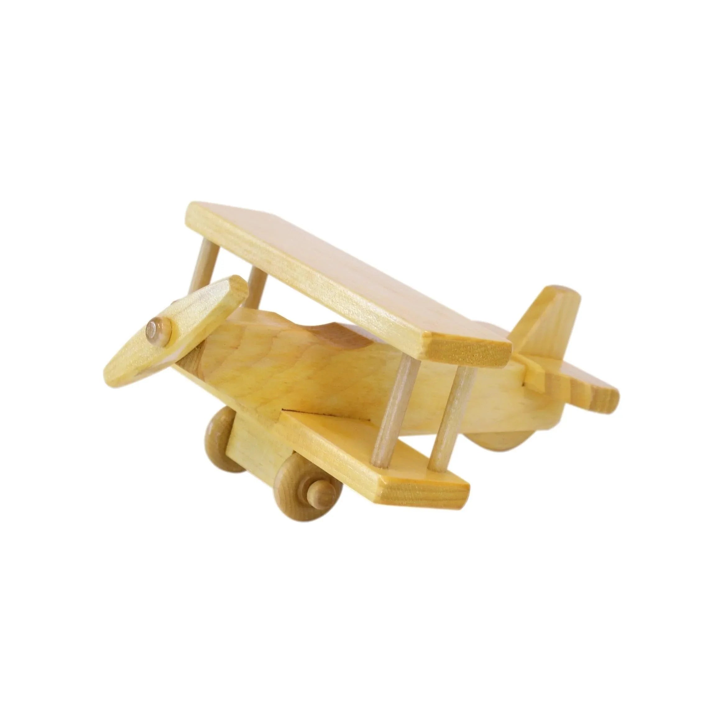 Wooden Toy Airplane With Spinning Propellor, Kid-Safe Finish - BIG FRENCHIES