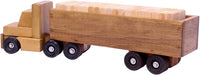 Large Semi Truck and Trailer Wooden Toy Set - with 30 Building Blocks - BIG FRENCHIES