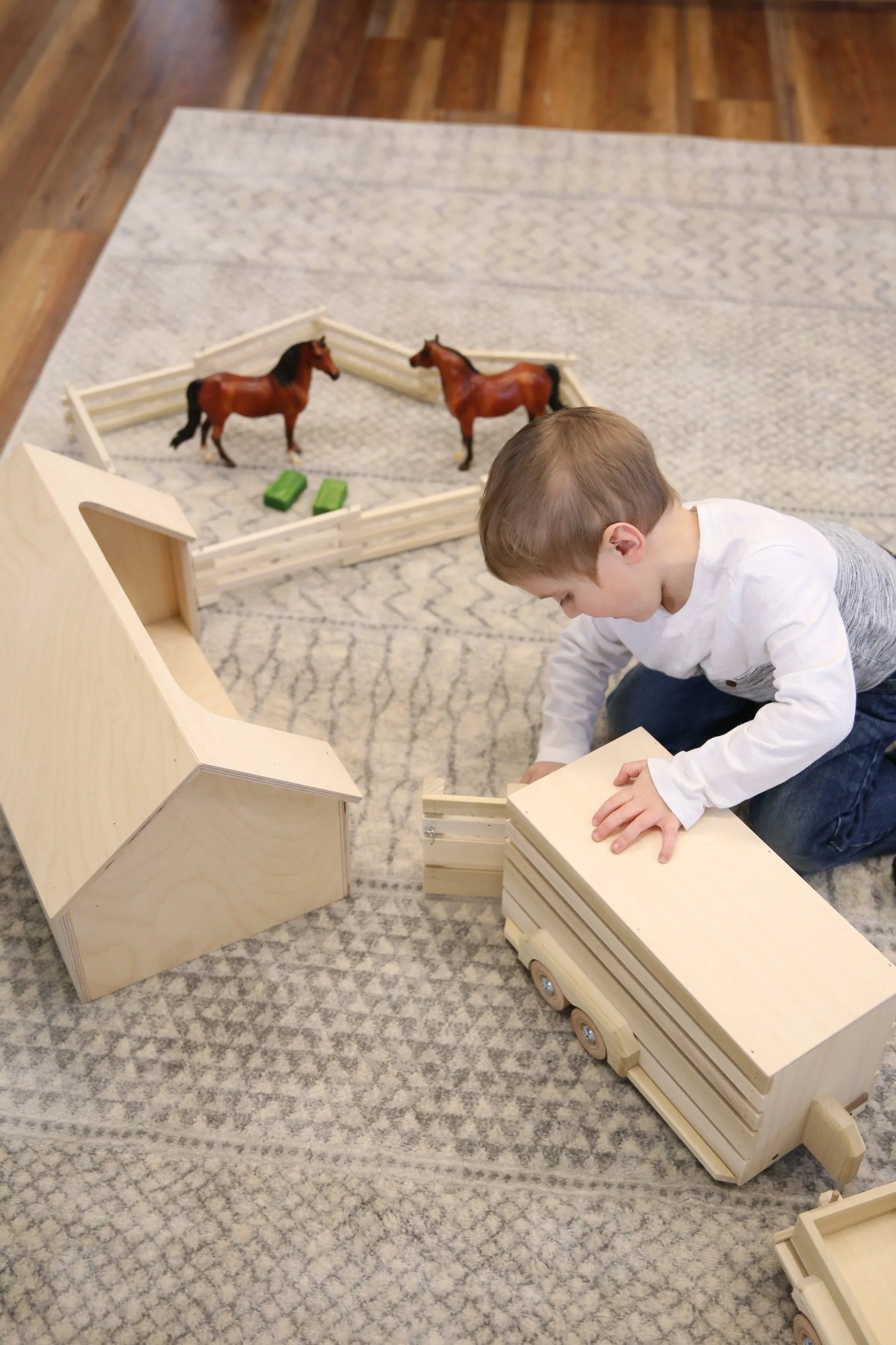 Wooden Amish-Made Ranch Shed Barn Toy, Unfinished Wood - BIG FRENCHIES