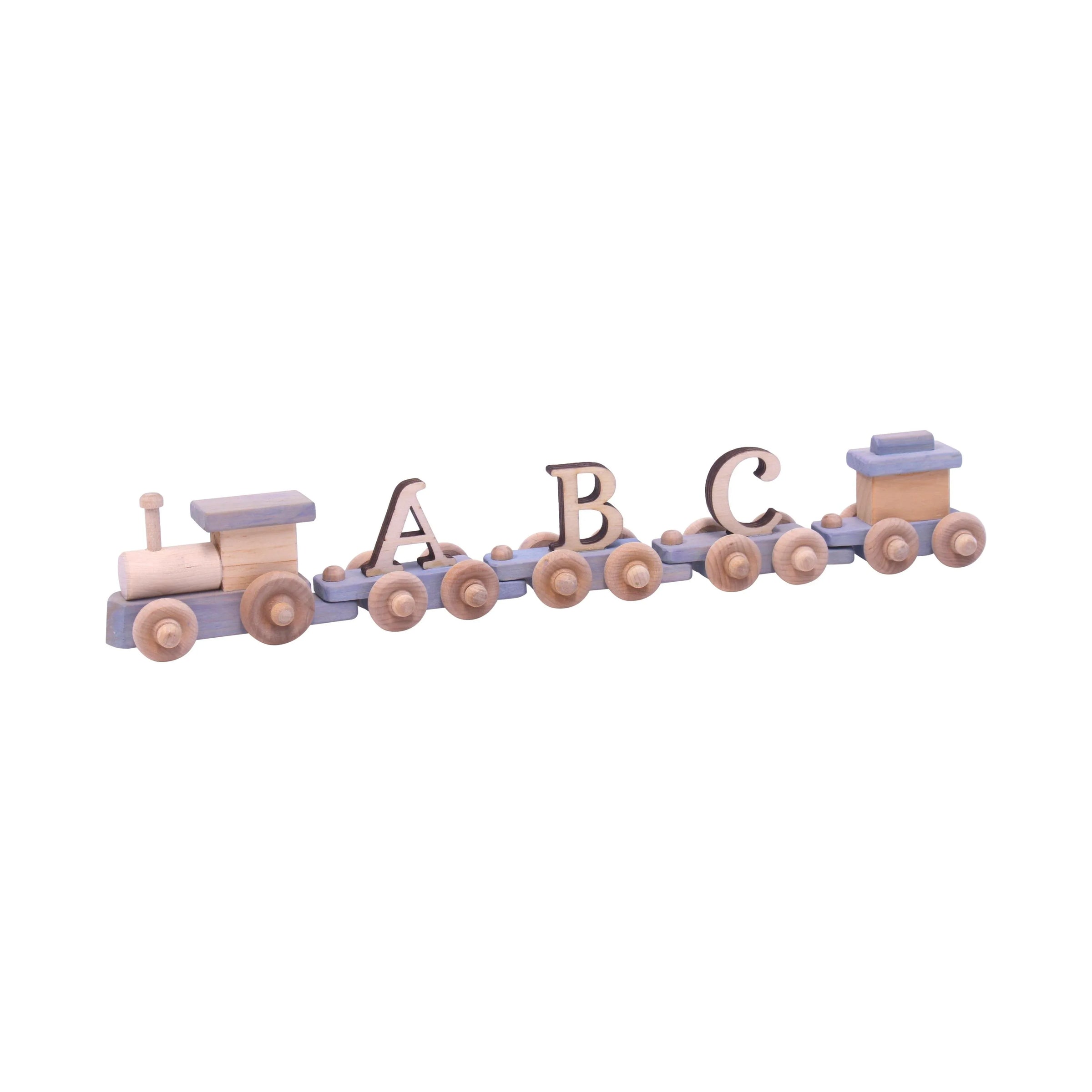 AmishToyBox.com Wooden Name Train Toy, Custom ABC Letter Train, Amish-Made - BIG FRENCHIES