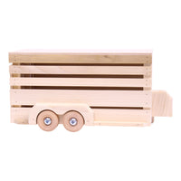 Amish-Made Wooden Horse Trailer Toy, Unfinished Wood - BIG FRENCHIES