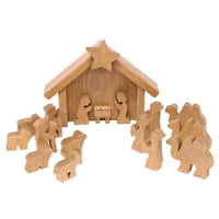 AmishToyBox.com Wooden Nativity Manger Scene Set, 14 Pieces - BIG FRENCHIES