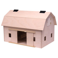 Amish-Made Large Wooden Hip-Roof Barn Toy, Unfinished - BIG FRENCHIES