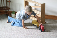 Amish-Made Wooden Toy Tractor and Wagon Set with Hay Bales - BIG FRENCHIES
