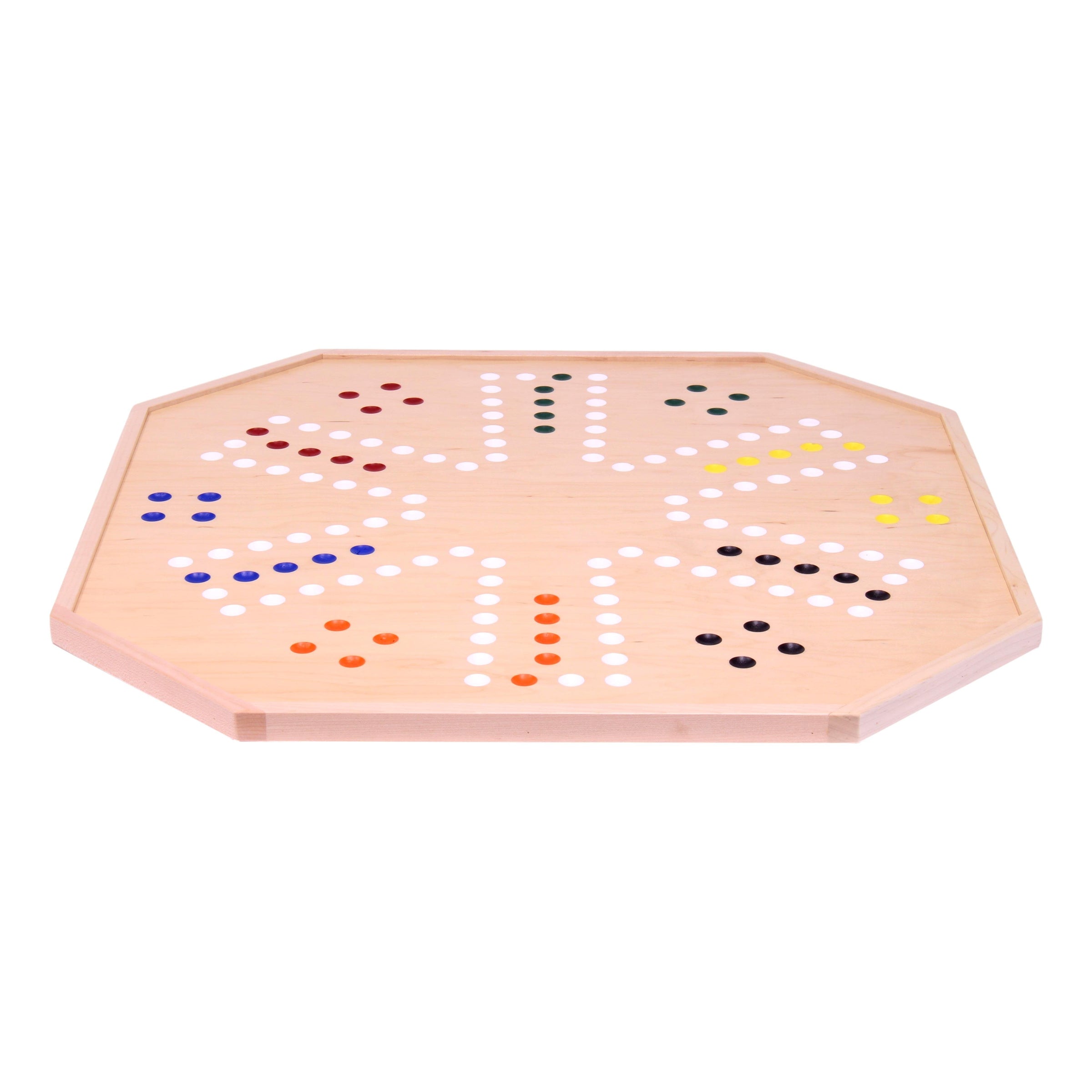 Wooden Marble Chase Board Game Set - 25" Wide Board - Double-Sided