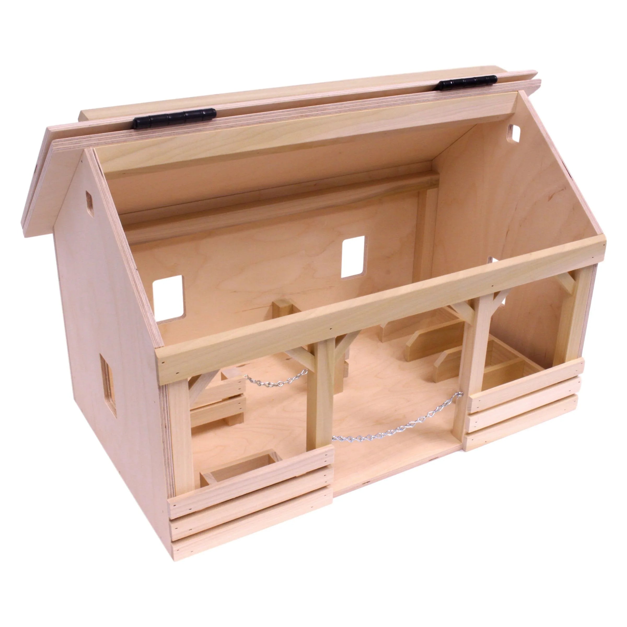 Large A-Frame Barn Toy with Hay Loft, Realistic Wooden Toy Barn - BIG FRENCHIES