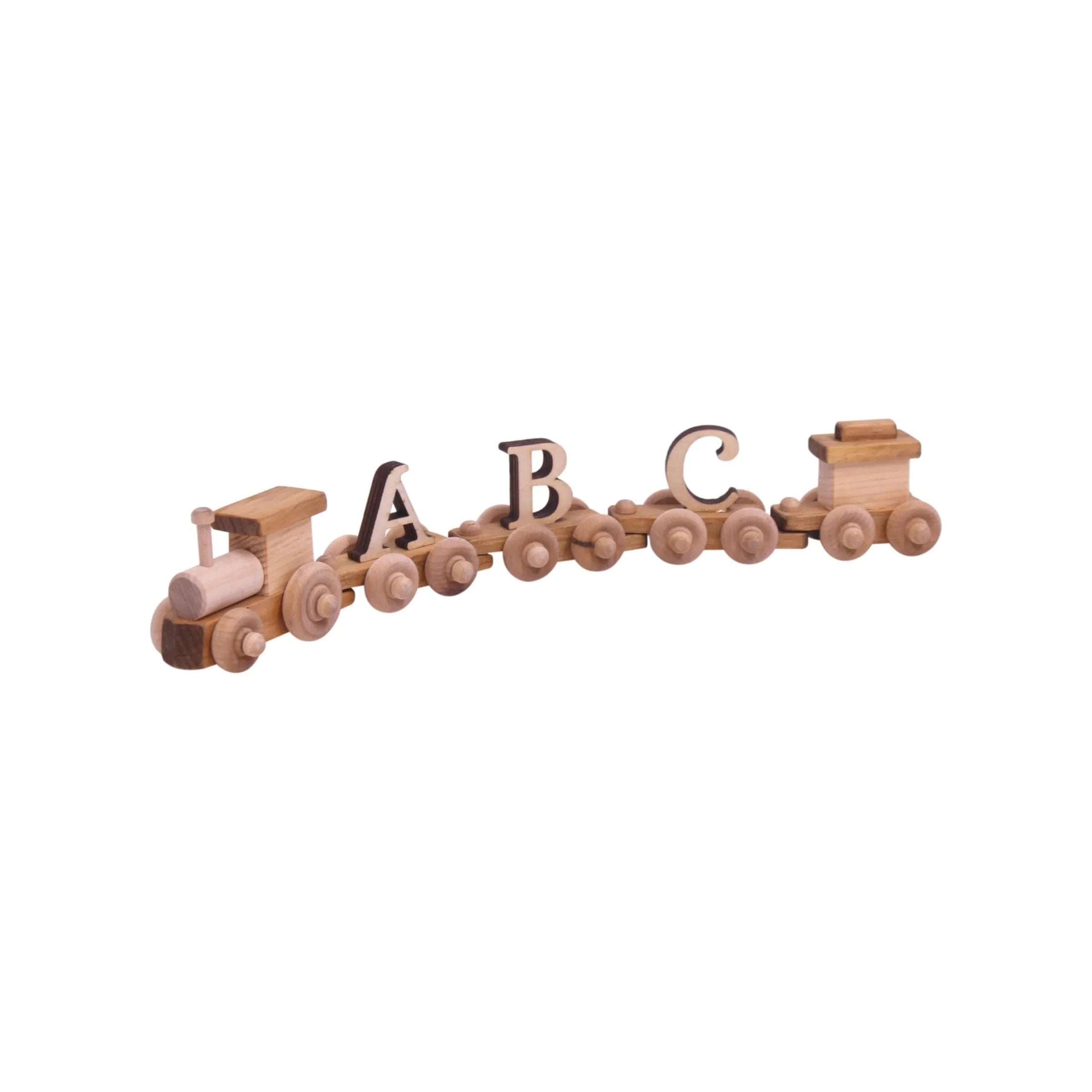 AmishToyBox.com Wooden Name Train Toy, Custom ABC Letter Train, Amish-Made - BIG FRENCHIES