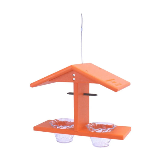 AmishToyBox.com Oriole Bird Feeder, Double-Cup Jelly Oriole Feeder with Pegs for Orange Halves - BIG FRENCHIES