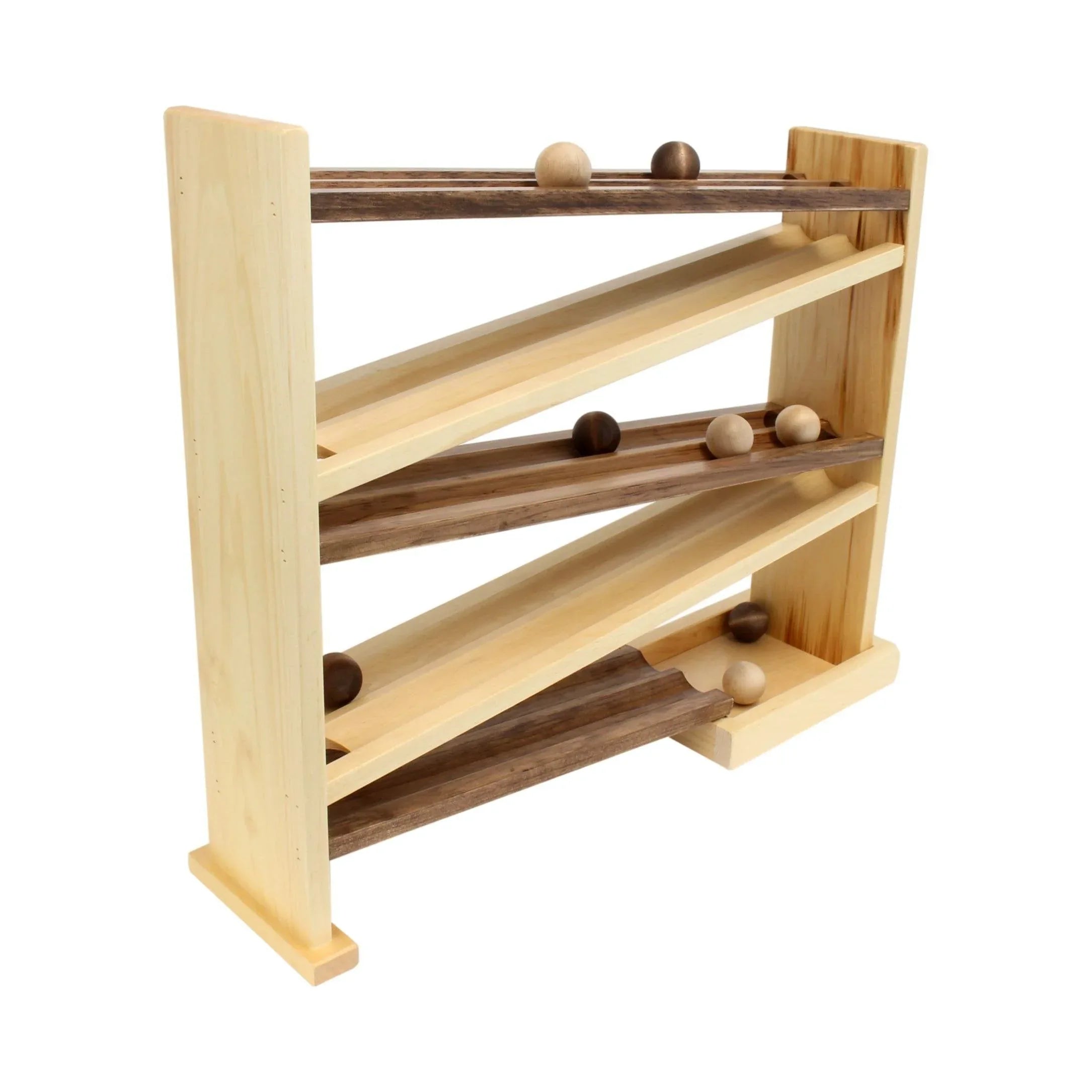 Wooden Ball Roller Racetrack Toy, Amish-Made, with 8 Wooden Balls - BIG FRENCHIES