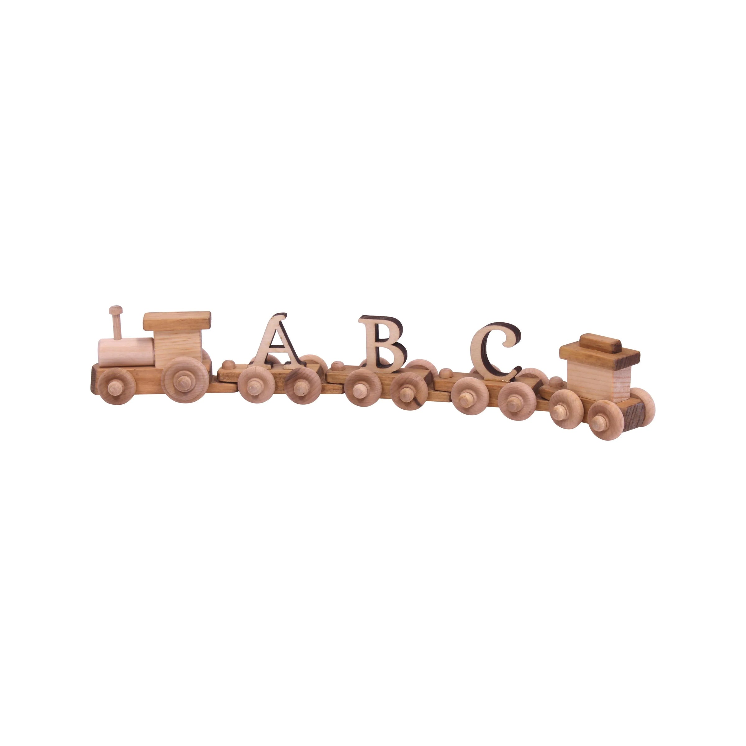 AmishToyBox.com Wooden Name Train Toy, Custom ABC Letter Train, Amish-Made - BIG FRENCHIES