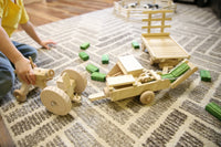 Little Farmer Hay Baling Toy Set - Wooden Toy Tractor, Hay Baler, Hay Wagon and 16 Hay Bales - BIG FRENCHIES