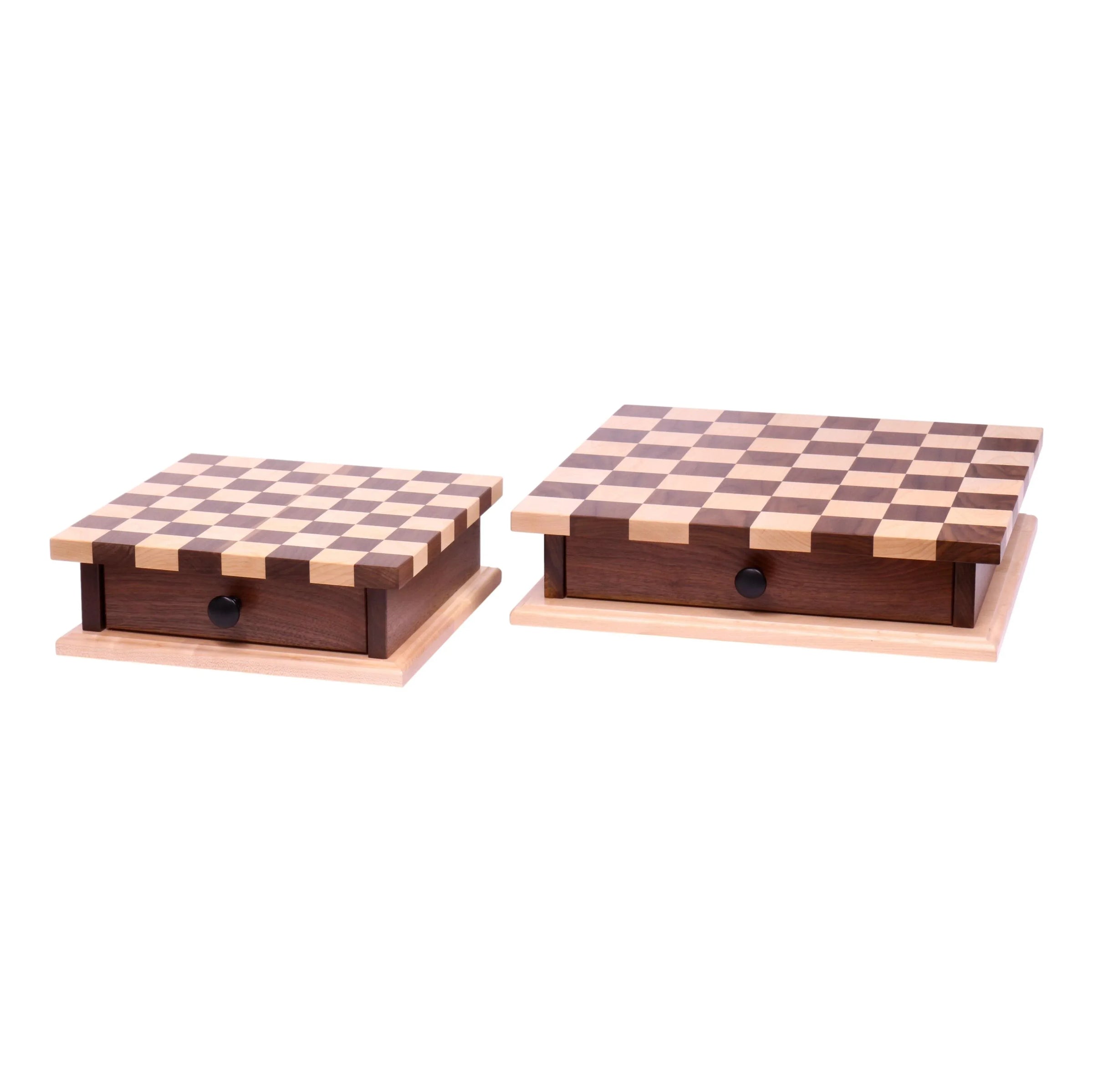 Deluxe Chess/Checkers Wooden Game Board Set - with Pullout Drawer - BIG FRENCHIES