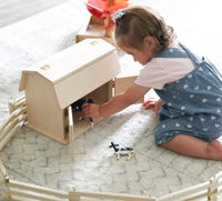 Mini Wooden Barn Toy, Hip Roof Barn Design, Amish-Made - BIG FRENCHIES