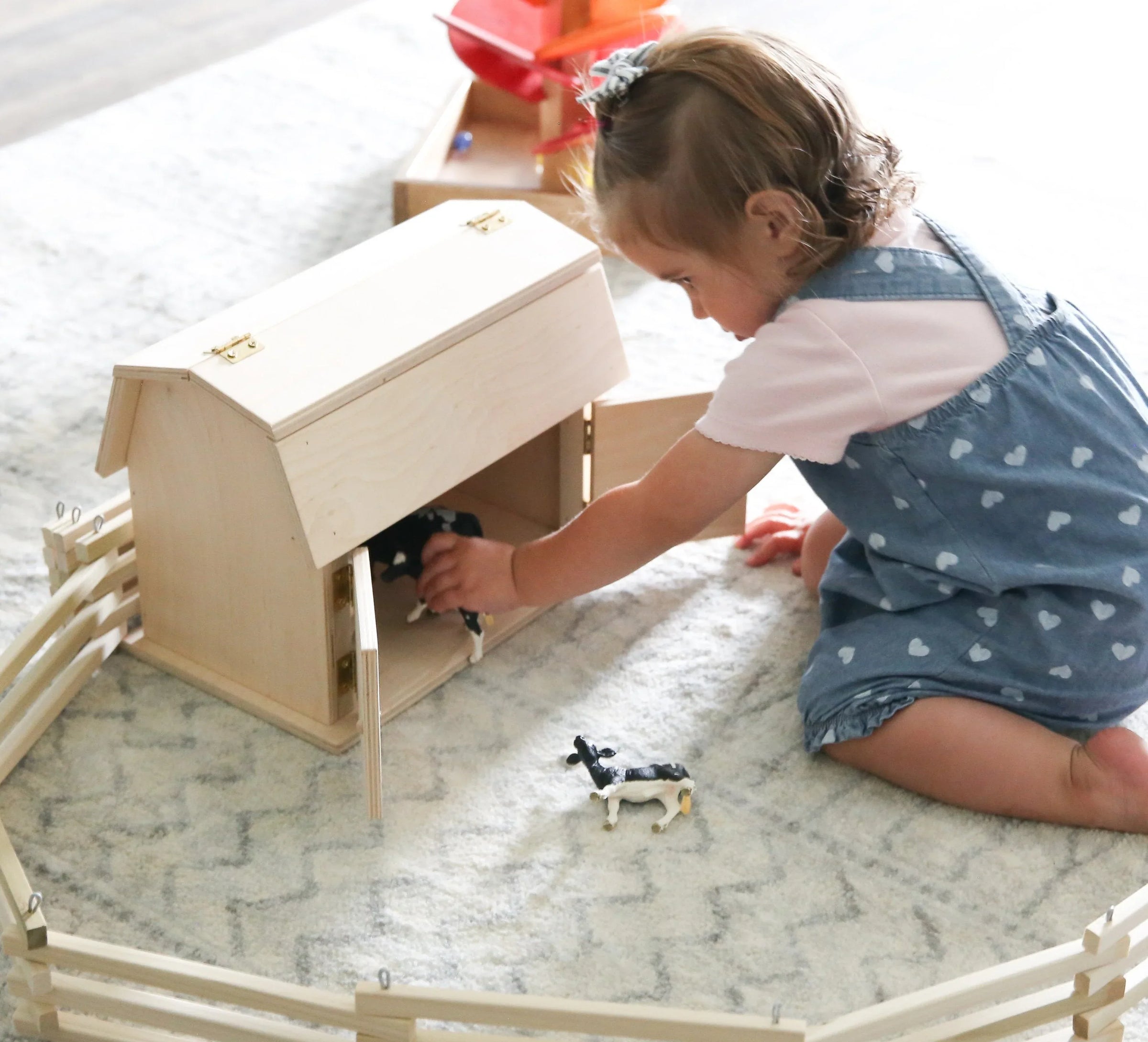 Mini Wooden Barn Toy, Hip Roof Barn Design, Amish-Made - BIG FRENCHIES