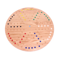 Round Aggravation Game Board Set - Solid Oak Wood - Double-Sided