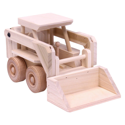 Wooden Skid Loader Toy, Skid Steer with Movable Bucket - BIG FRENCHIES