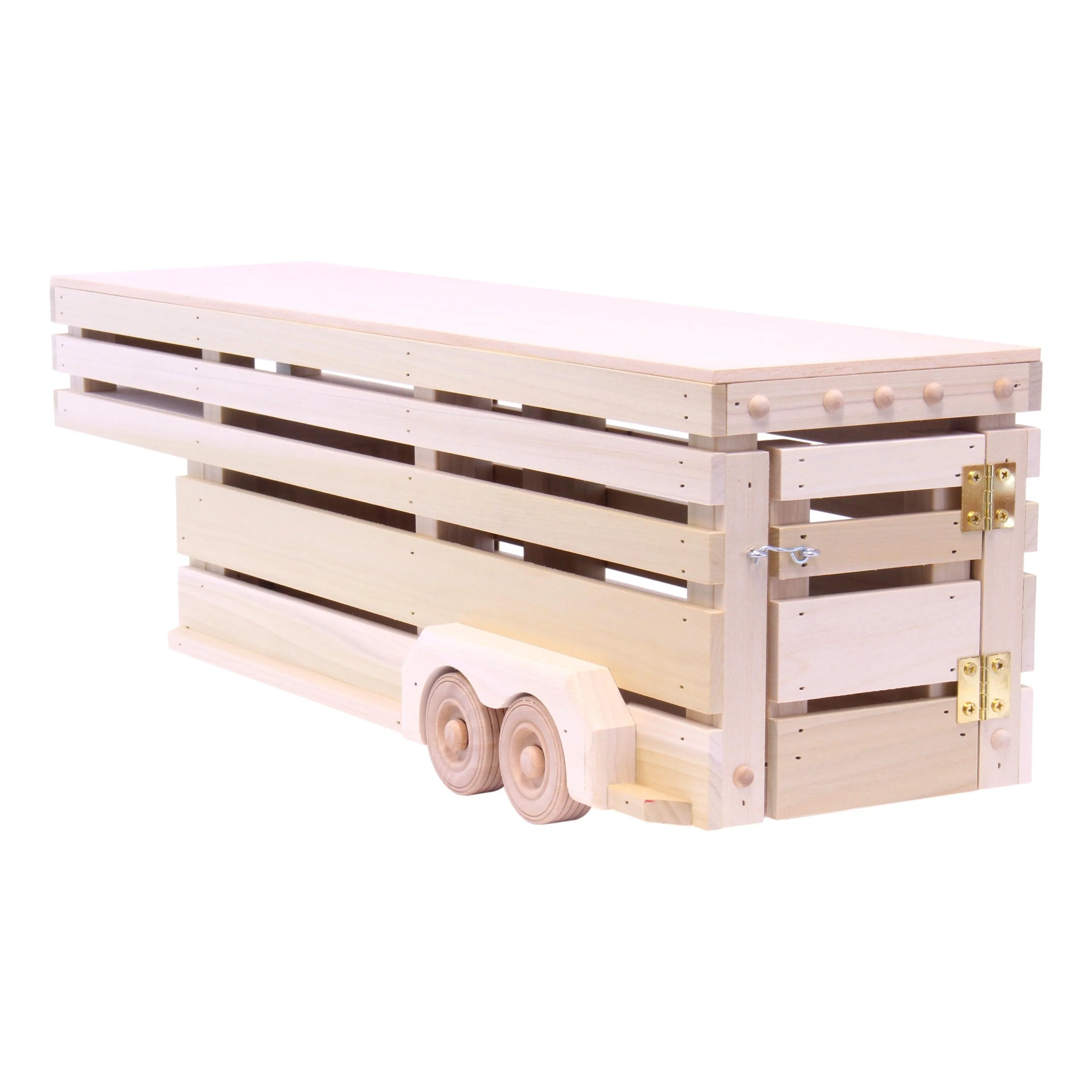 Amish-Made Wooden Gooseneck Livestock Trailer Toy - BIG FRENCHIES