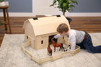 Wooden Folding Corral Fence Toy, Amish-Made, Unfinished Wood - BIG FRENCHIES