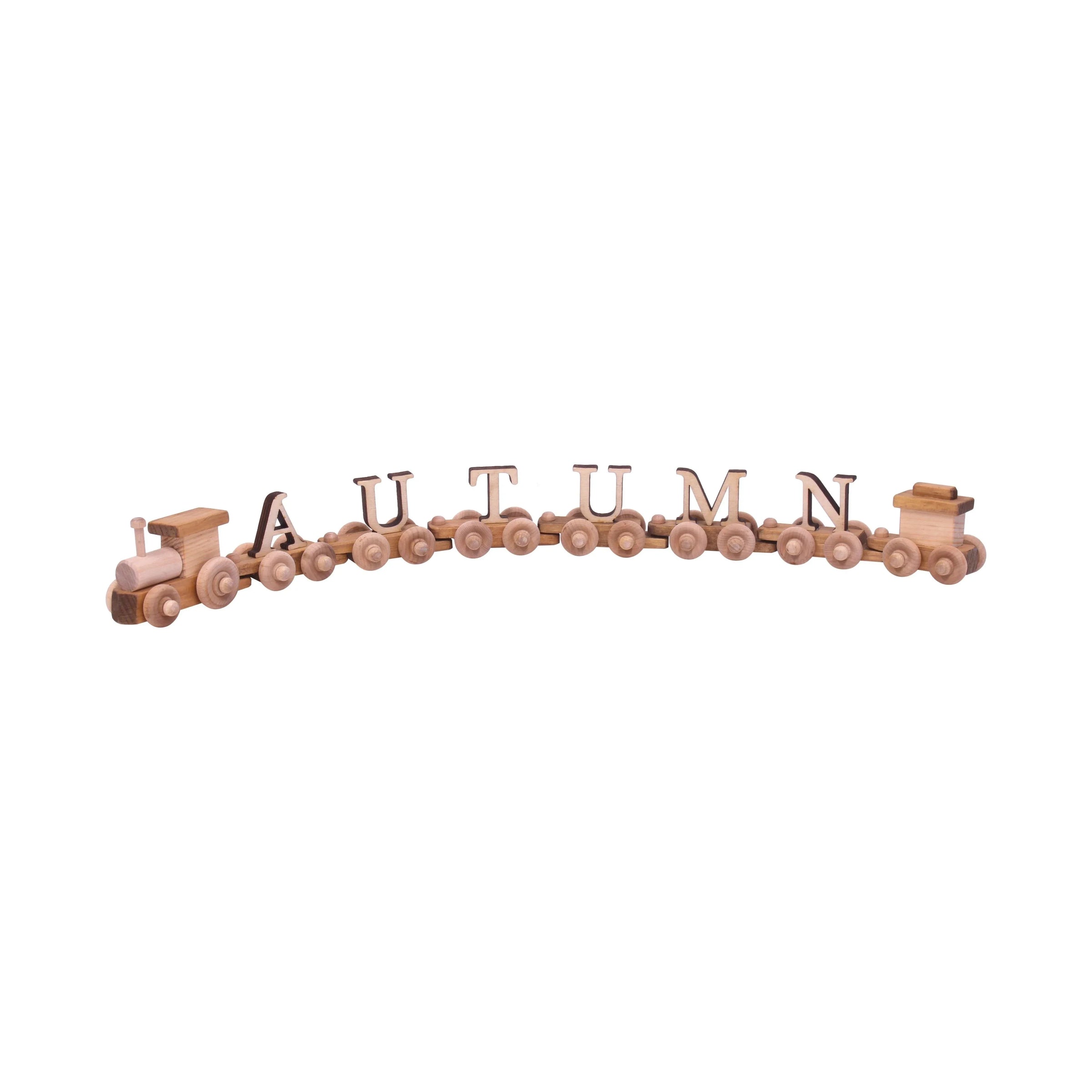 AmishToyBox.com Wooden Name Train Toy, Custom ABC Letter Train, Amish-Made - BIG FRENCHIES