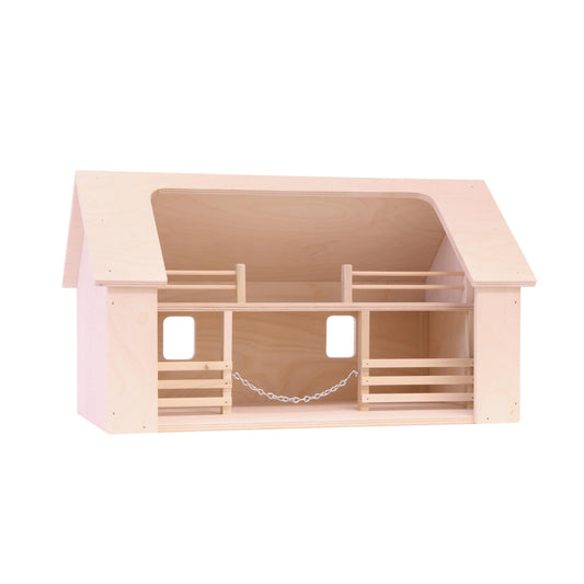 Wooden Amish-Made Ranch Shed Barn Toy, Unfinished Wood - BIG FRENCHIES