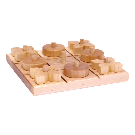 Wooden Tic Tac Toe Game With 8 Wooden X and O Game Pieces, Amish Made - BIG FRENCHIES