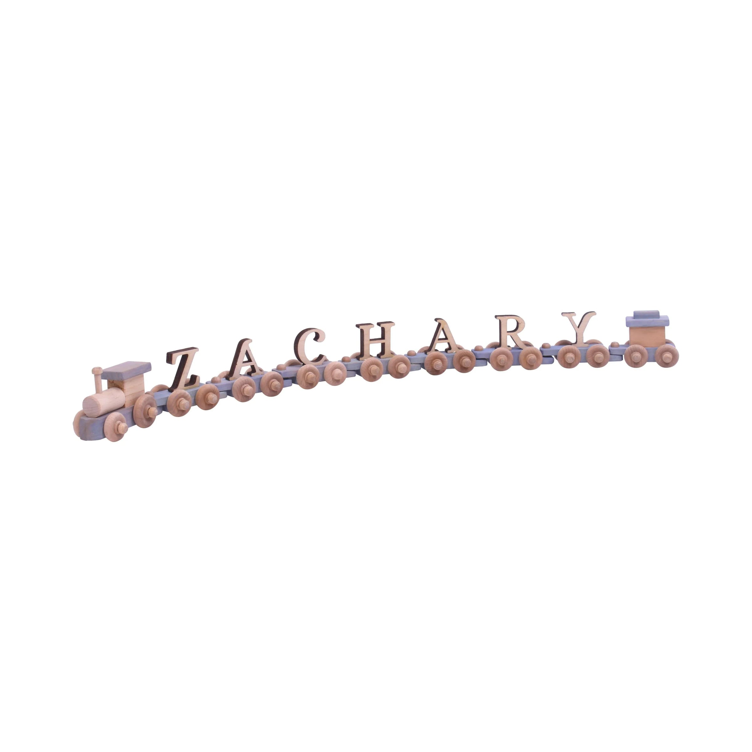 AmishToyBox.com Wooden Name Train Toy, Custom ABC Letter Train, Amish-Made - BIG FRENCHIES