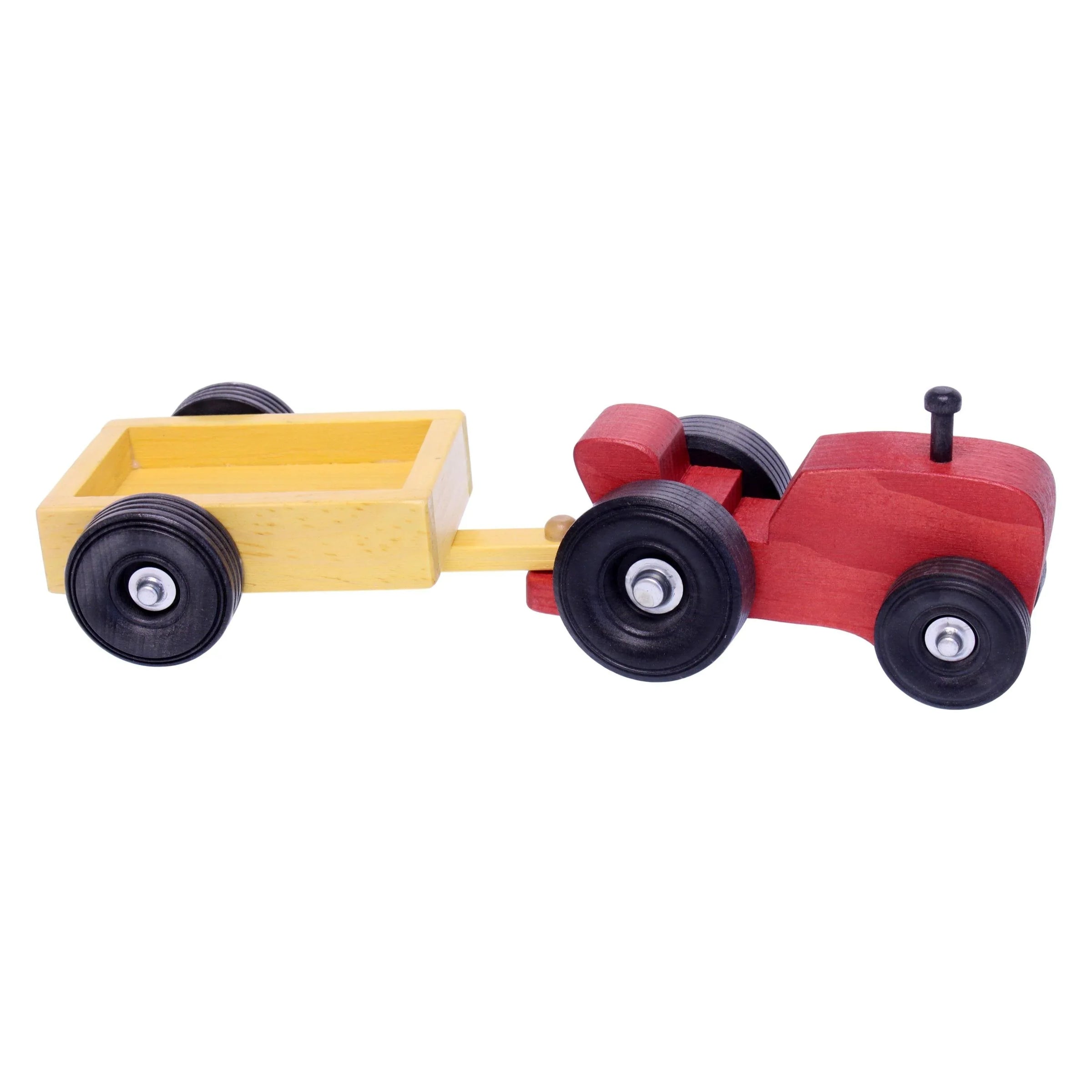 Amish-Made Wooden Small Toy Tractor and Wagon Set - BIG FRENCHIES