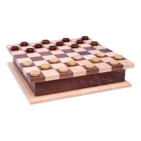 Deluxe Chess/Checkers Wooden Game Board Set - with Pullout Drawer - BIG FRENCHIES