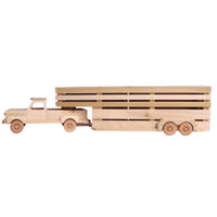 Amish-Made Wooden Toy Pickup and Gooseneck Trailer Set - BIG FRENCHIES