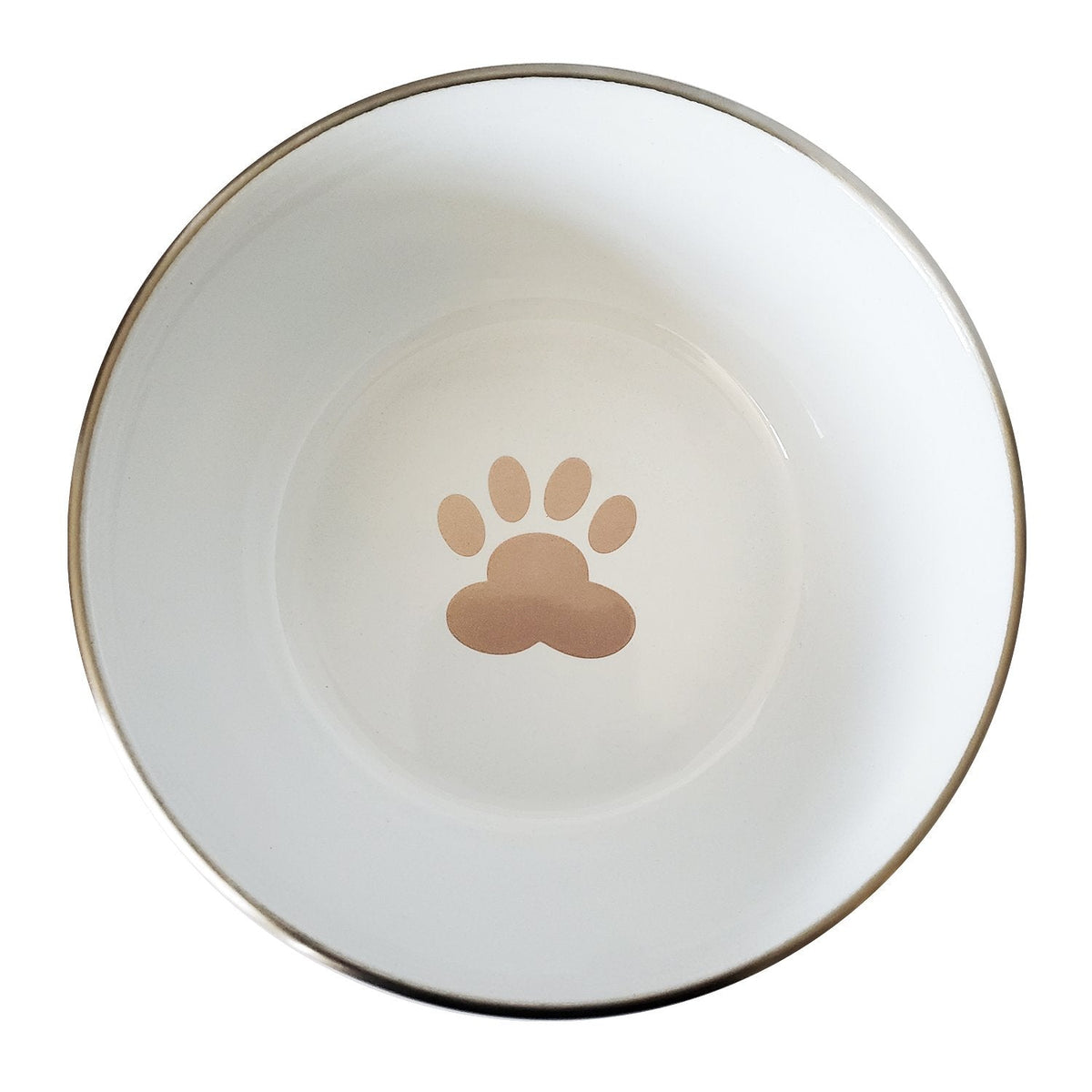 Deep Dog Bowl with Paw Print Design – Stainless Steel Bowl, Ideal for Small, Medium to Large Dogs – Rose Gold - BIG FRENCHIES