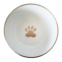 Deep Dog Bowl with Paw Print Design – Stainless Steel Bowl, Ideal for Small, Medium to Large Dogs – Rose Gold - BIG FRENCHIES