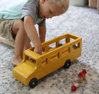 Amish-Made Wooden School Bus Toy, Child Safe Finish - BIG FRENCHIES