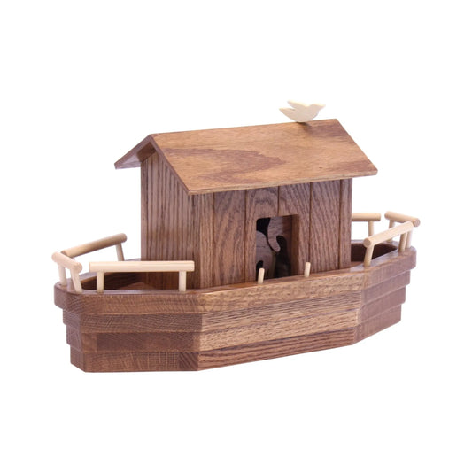 Noah's Ark Wooden Playset with 13 Animals, Removable Roof and Ramp - BIG FRENCHIES