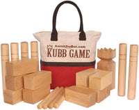 Amish-Made Deluxe Maple Hardwood Kubb Game with Clear Protective Finish, Regulation Size - BIG FRENCHIES