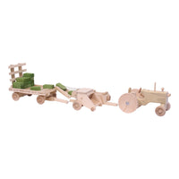 Little Farmer Hay Baling Toy Set - Wooden Toy Tractor, Hay Baler, Hay Wagon and 16 Hay Bales - BIG FRENCHIES