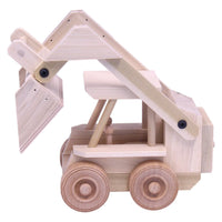 Wooden Skid Loader Toy, Skid Steer with Movable Bucket - BIG FRENCHIES