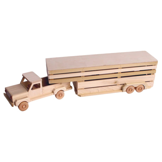 Amish-Made Wooden Toy Pickup and Gooseneck Trailer Set - BIG FRENCHIES